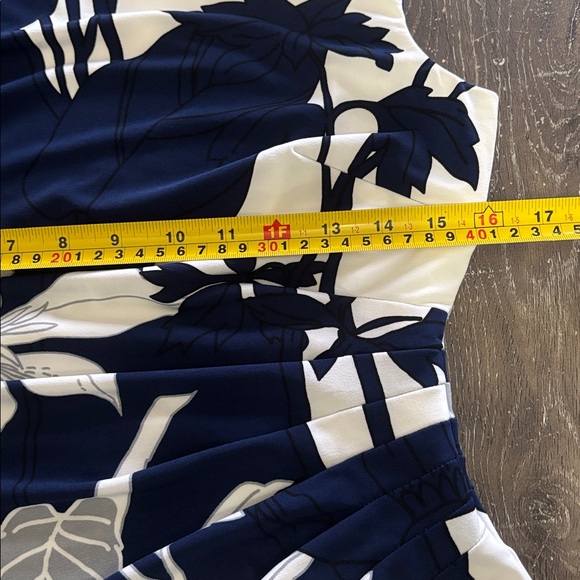 Ralph Lauren Navy and White Floral Midi Dress - Picture 7 of 8